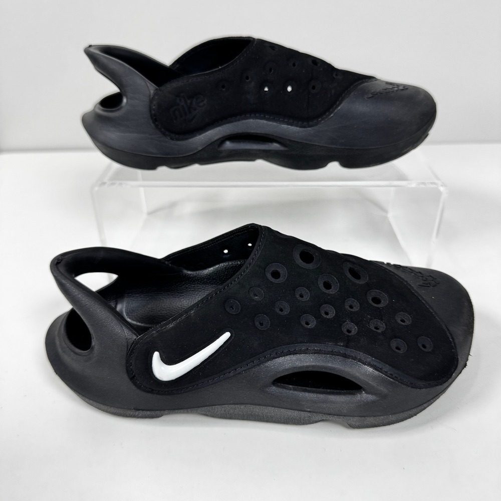 Nike Aqua Swoosh Black Slip On Clog Water Sandals Kids Size 1Y Sporty Gorpcore